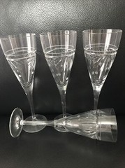 Royal Doulton Set-4 Nightscape Fluted Champagne Wine Glasses 9 1/4”