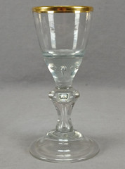 18th Century Lauenstein Germany Gold Rimmed Blown Baluster Wine Glass C.1770 B