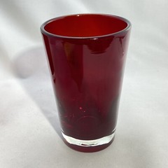 Tall Red Clear Cased Barware – Hand Blown Pontil – Holidays – 6 Pieces