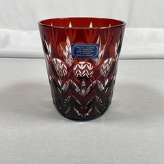 Godinger Crystal Legends Lead Crystal Red Double Old Fashioned Glass