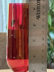 Set Of 2 Pier 1 Champagne Flutes Ruby Luster 9 1/2” Made In Slovakia 7 Oz