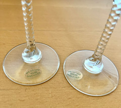 Vintage 24% Full Lead Crystal Wine Glass Set of 2 Glasses Made in USA