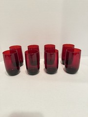 8 Anchor Hocking Royal Ruby Red Roly Poly tumblers-8 Ounces