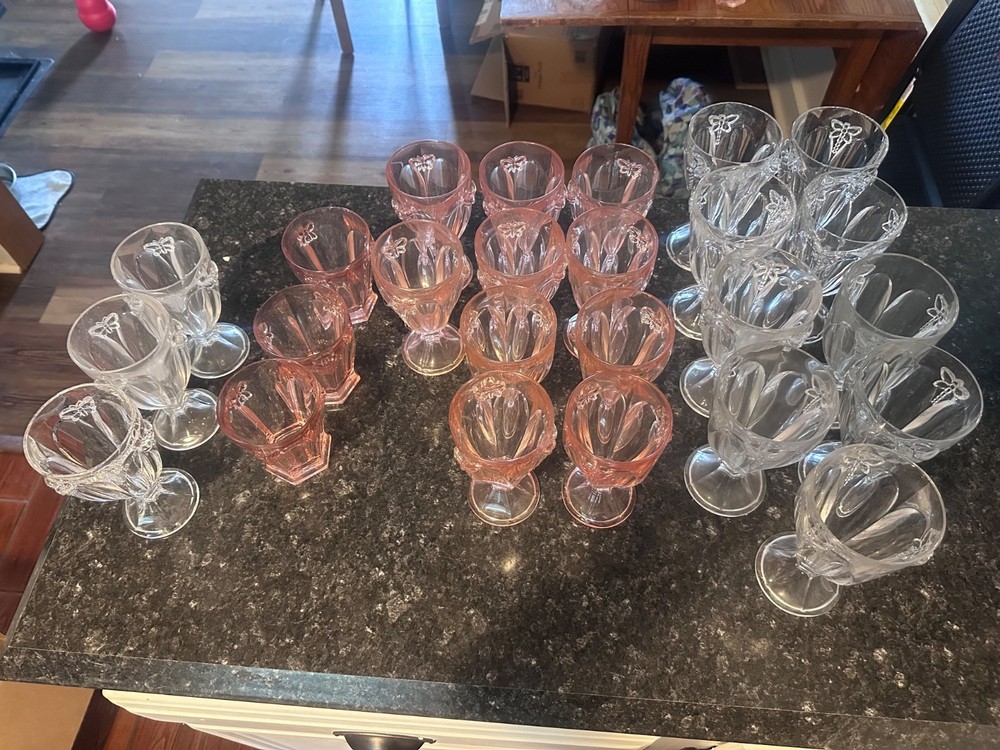33-Piece Lenox Butterfly Meadow Clear/Pink Glassware Set