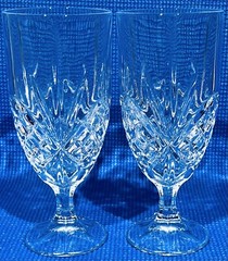 Lot Of 2 ~ GODINGER DUBLIN SHANNON CRYSTAL ICED BEVERAGE GLASS GOBLET 7 3/4”EC!