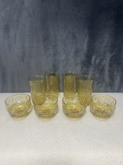 Vtg Anchor Hocking Spring Song, Daisy Floral Tumblers & Sherbet Cups￼