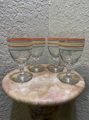 Fiesta Rainbow Striped 7” Glasses Set of 4