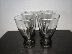 Vintage Libbey Smoked Gray Pilsner Glasses w Round Weighted Base Set of 4