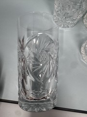 Vintage Bavarian Crystal Tapered Hand Cut Whiskey Tumblers