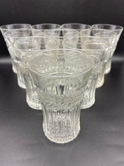 Anchor Hocking 1950s Laurel Clear Flared Flat 5″ Glass Tumblers (5036) Set of 10