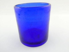 Tag LTD Bubble Glass Colors Cobalt Blue Double Old Fashioned