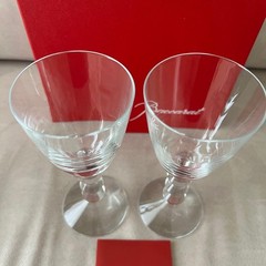 Baccarat Vega Crystal Wine Glass Pair Set 18cm w/ Box Excellent Condition
