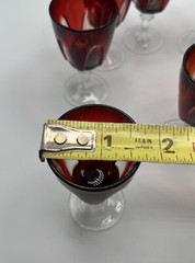 Cristal D’Arques Durand Red Gothic Cordial Glasses 3.25″ France Set of 8