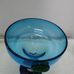 Hand Blown Glass Rustic Ball/Claw Large Twist Stem Martini Goblet-Applied Prunt