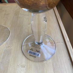 Pier 1 Canyon Stripe Hand Blown Tri Color Glass Wine Water Goblets Set Of 3