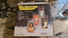 Vintage Striptease Highball Glasses Complete Original Set of 4 Glasses w/Box
