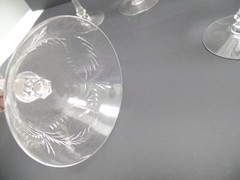 5 Tiffin Glass Company Cocktail Stems With Cut Pattern Crystal