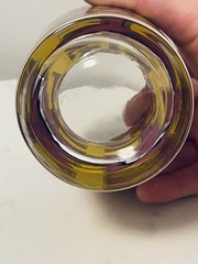 Poison By Anchor Hocking Low Ball Glass “Arsenic” Purple Yellow Vintage Retro