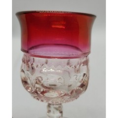 Indiana Glass King’s Crown Cranberry Flash 3.5″ Cordial Glass