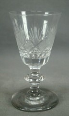 Early 19th Century Pittsburgh Hand Blown Cut Flint Glass Wine Glass Circa 1820