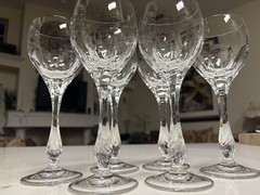 Set of 6 Vintage Nachtmann Leonore Crystal Water Goblets Glasses Germany 8.25”H