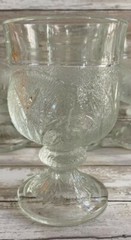 Vintage Indiana Glass PEBBLE LEAF Clear 12 oz. Water Goblet 5¾» Excellent Cond.