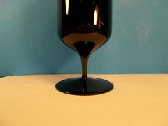 American Manor Crystal Ebony Pattern All Black Iced Tea Goblet 7 3/8″