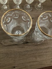 Bartlett & Collins Bulls Eye Manhattan Water/ Wine Glasses