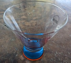 Dansk Spectra Cocktail Glasses Clear Different Color Bases 3.75″ Set Of 5
