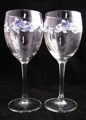 Pfaltzgraff Memories Glassware Pair of Water Goblets 8 Ounce Capacity