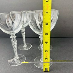 Set 4 Vintage Blefeld Crystal Swirlette Wine Water Glasses air twist swirl Stem