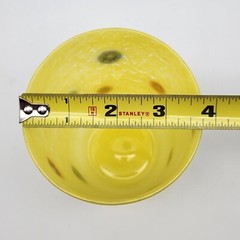 Murano Yellow Signed Glass w/Murrini Vase Il Vetro Dei Dogi Label Hand Blown