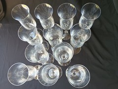 NIB Towle Full Lead Crystal HALIFAX Fluted Champagne Glasses 9″ Set of 4 #25423