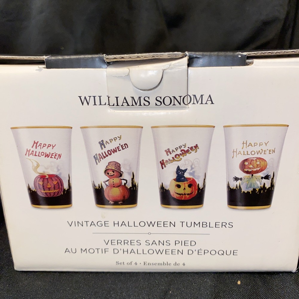 william sonoma vintage haloween tumblers With Box