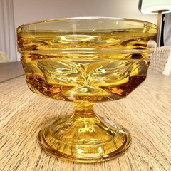 Vtg Anchor Hocking Fairfield Honey Gold Amber Sherbet Champagne Glasses Set 12