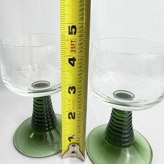 Roemer Vintage Beehive Green Stem Glasses Etched Grapevine Barware 5 pcs.