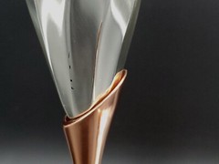 Episode Silver Toned And Copper Wavy Long Stemmed Champaign Flutes 24.5cm
