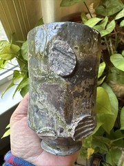 Studio Pottery Tumbler Wood Fired Whiskey Rocks Cup Handmade Functional Art Gift