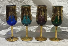 Vintage Venetian / Murano-style Cordial (liqueur) Glasses Set Of 4