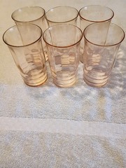 Vintage Macbeth Evans Pink Glasses Set of 6