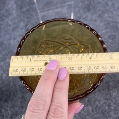 Vintage Indiana Glass Amber Marigold 8″ Tall Oversized Goblet / Compote Chalice