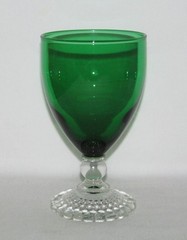 Anchor Hocking BUBBLE Forest Green Footed Water Goblet