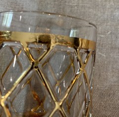 Vintage Joseph Altuzarra 18K Gold Lattice Lowball Cocktail Glasses – Set of 2