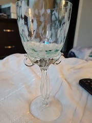 Vintage Blown Glass Goblet W/elephant Design