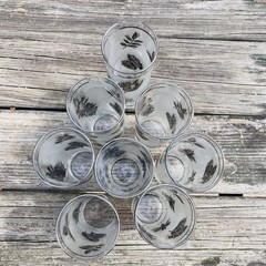 8 Libbey Silver Leaf Ice Tea/Tom Collins Drinking Glasses Frosted 14 Oz Barware