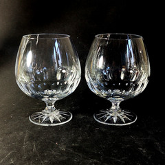 GALWAY CONNEMARA BRANDY GLASSES, Cut Lead Crystal, 5″, 14 Oz, IRELAND, 2PCS