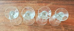 Vintage Set Of Four (4) Crystal 3 1/4″ Footed Liquor Coctail Glasses