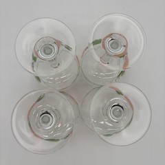 Set of 4 Franciscan Desert Rose Glass 6 1/2″ Goblets 10oz