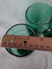 VTG Libbey Glass Juniper Green Teardrop 7.25in Wine/Water Goblets Set of 4
