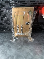 Millennium 2000 Cristal D’Arques Champagne Flutes Set of 2 France Vintage